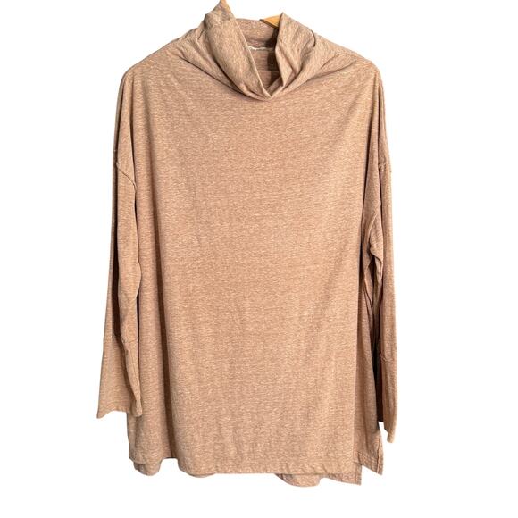 FREE PEOPLE | We the Free Oatmeal Heather Oversized Funnel neck tee Extra Small - Picture 1 of 5